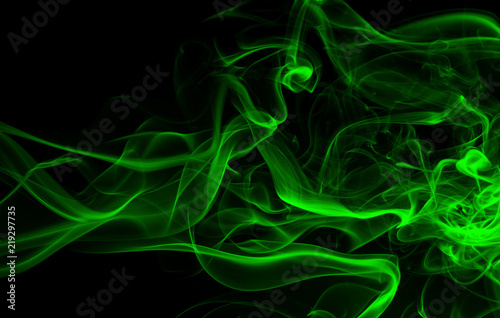 Green Smoke abstract on black background