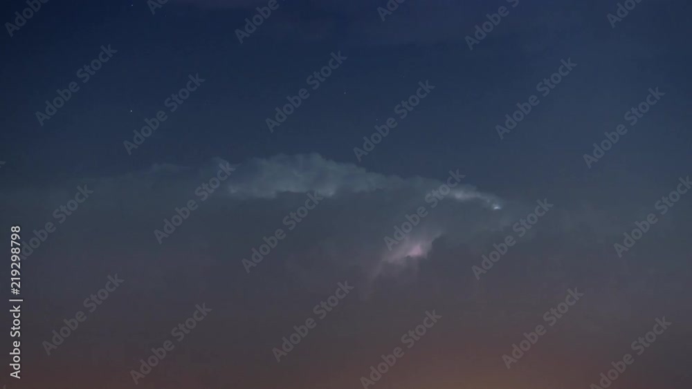 Thunderstorm clouds at night with lightning Thunderstorm clouds at night with lightning