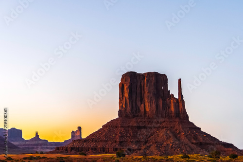 Famous West Mittenbutte in Monument Valley Navajo Tribal Park, Arizona, USA.