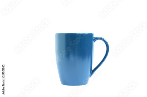 Blue coffee cup on white backgrounds include clipping path