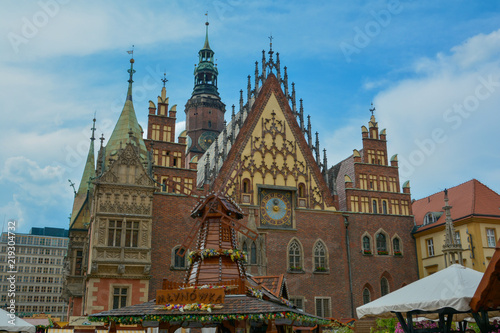 City Hall Old Town in Wroclaw at summer time 
