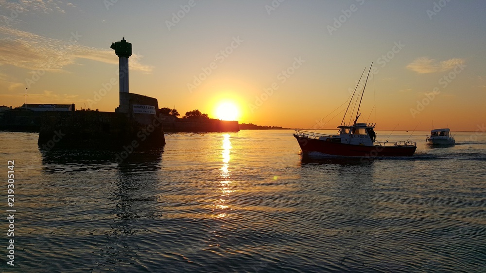 sunset on harbour