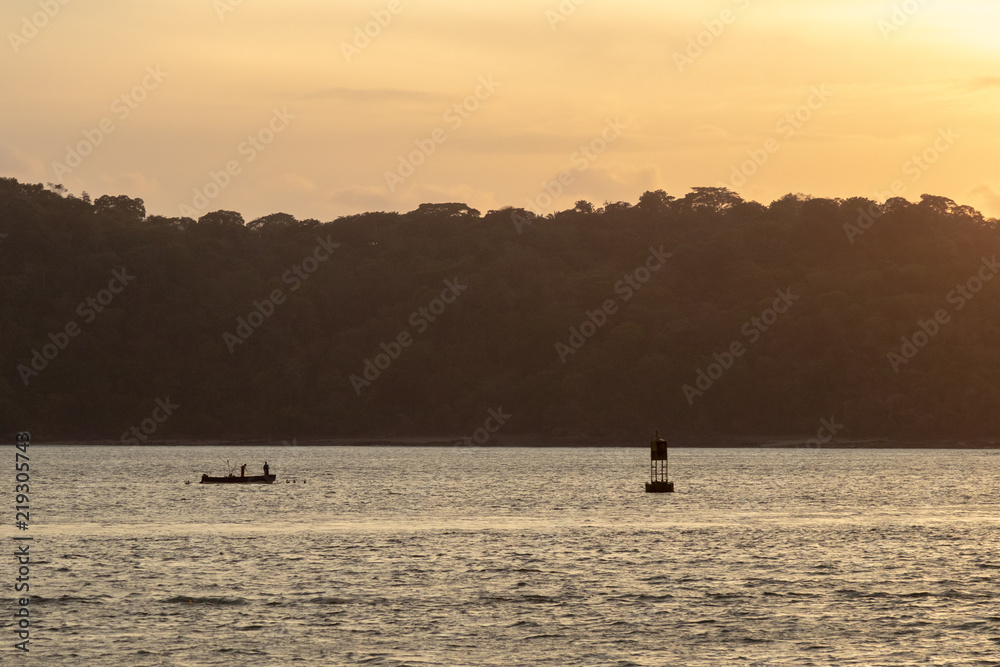 Sunset Fishing Boat