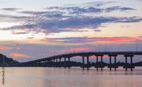 Wallpaper Mural Beautiful long bridge in Chantaburi province at sunset twilight, Thailand Torontodigital.ca