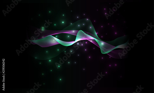 Purple Green In Dark Waves