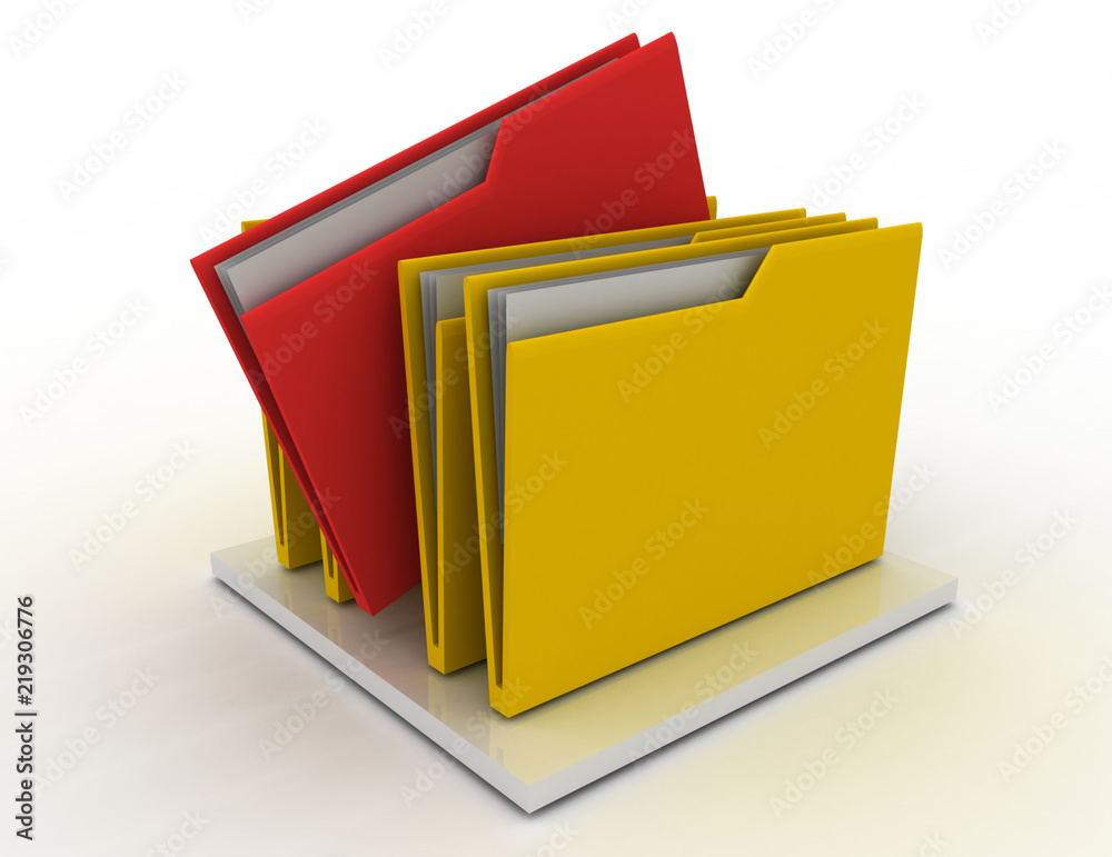 colorful folders isolated over white . 3d rendered illustration colorful folders isolated over white . 3d rendered illustration
