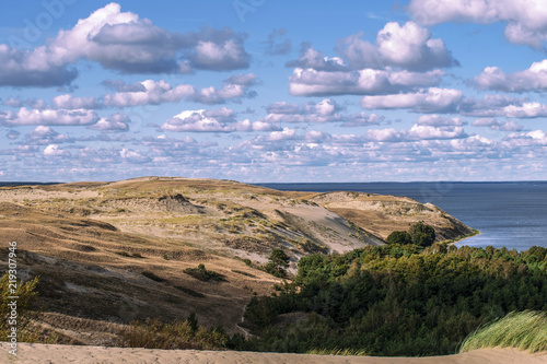Aerial View Of Landscape And Sea Against Sky