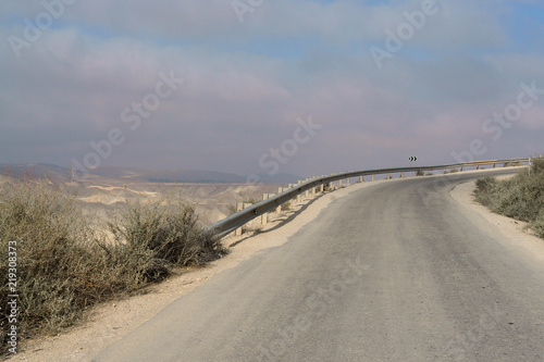 Road in mountains. Negev, desert and semidesert region of southern Israel