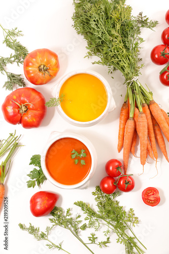 vegetable soup and ingredients