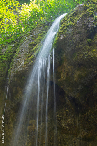 waterfall in the mountains on a long exposure