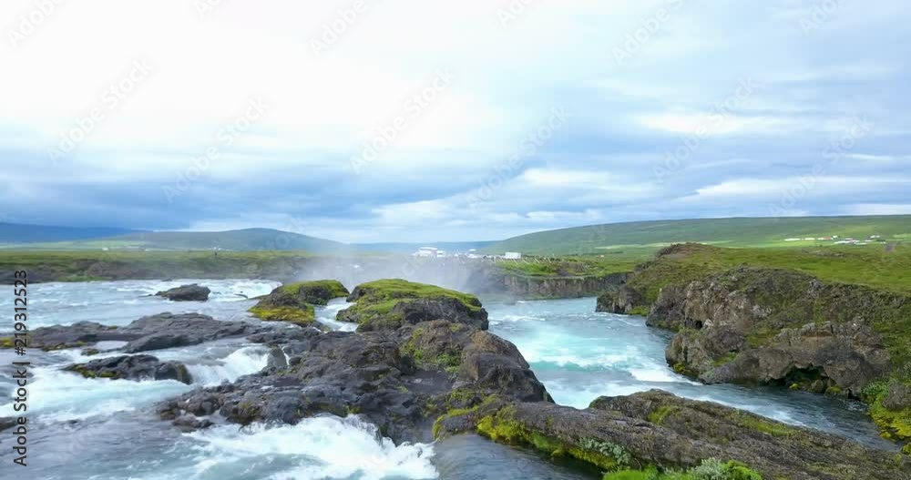 Rushing Water Above The Godafoss Waterfall In Northern Iceland Rushing Water Above The Godafoss Waterfall In Northern Iceland