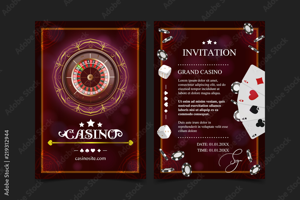 Casino background style Ace, Vip invitation poker game. Casino poster or banner  background or flyer template. Playing Cards, dice, Chips. Game design.  Playing casino games. Stock Vector | Adobe Stock