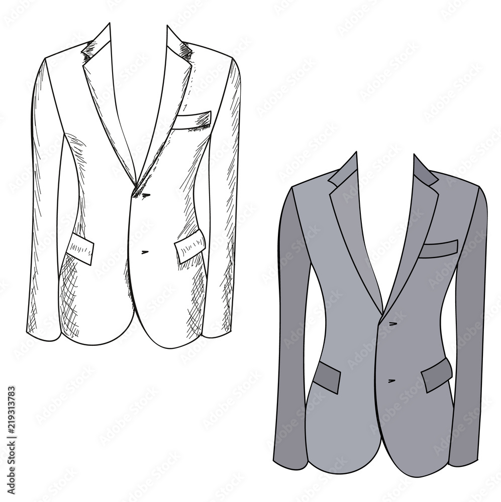 vector, isolated jacket over white background vector, isolated jacket over white background