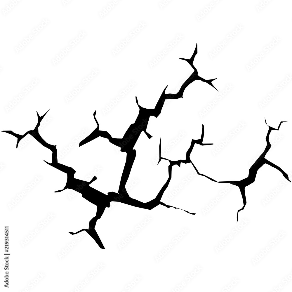 Crack In Floor, Broken Concrete Wall Crack In Floor, Broken Concrete Wall