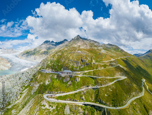 Furka Pass - Switzerland, Glacier Aerial Photography