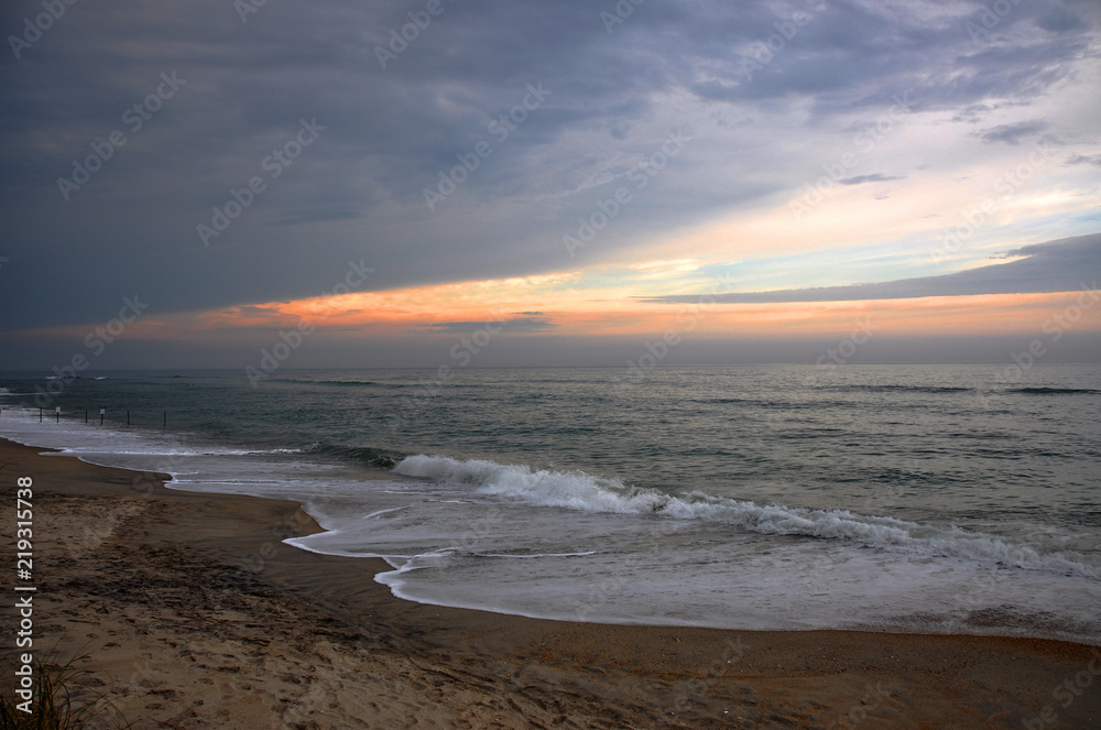 Cape Hatteras National Seashore sunset, on Hatteras Island, North Carolina, USA.