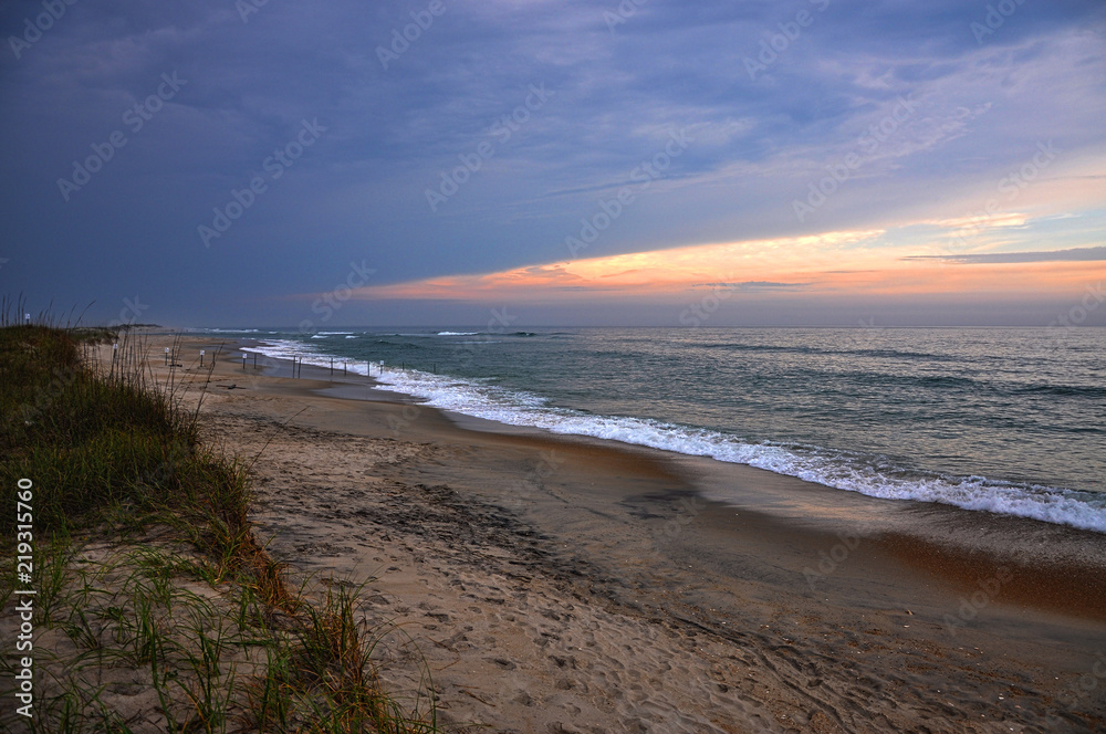 Cape Hatteras National Seashore sunset, on Hatteras Island, North Carolina, USA.