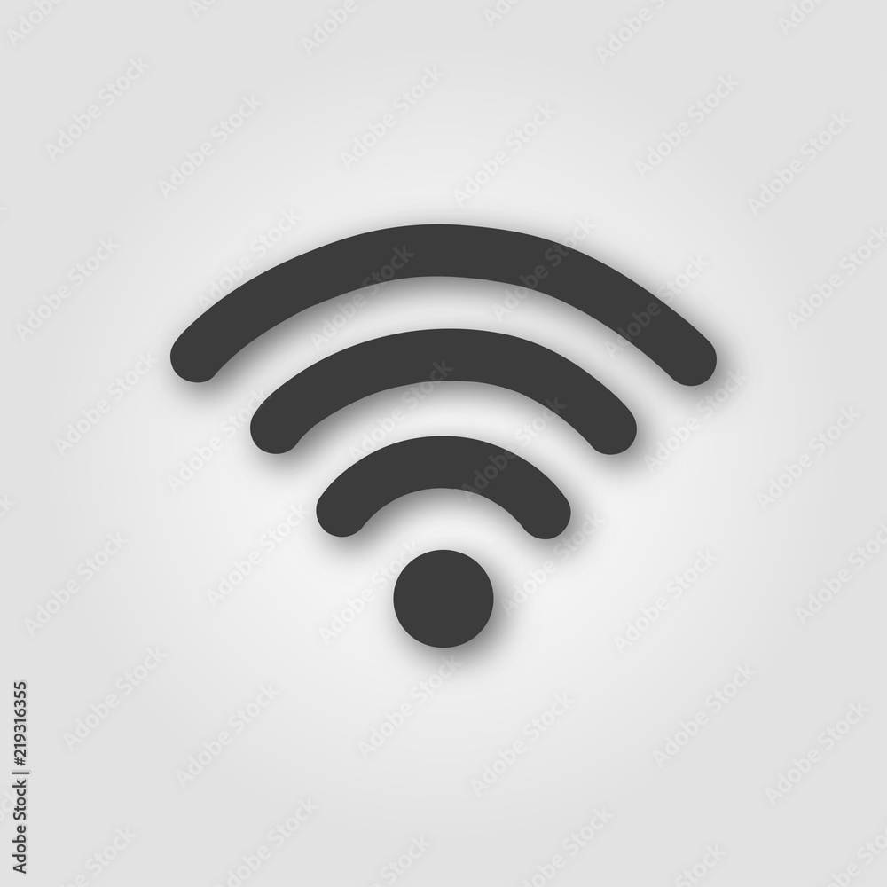 Icon wifi in a flat style on gray background Icon wifi in a flat style on gray background