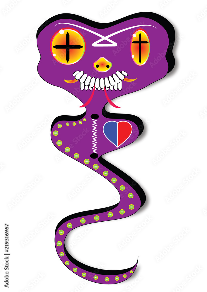 Halloween ghost specter. Funny spooky halloween ghost black snake mamba