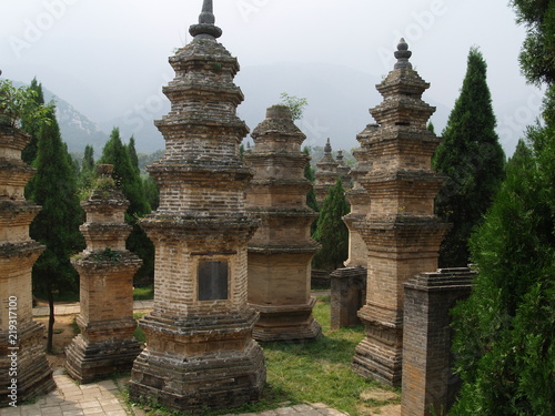 Graves of Shaolin Masters at Shaolin Temple near Luoyang, China