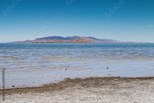 Great Salt Lake Island beach in Utah