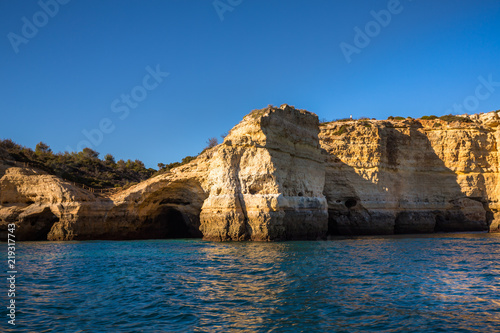 Algarve Seashore and Caves. Exposure done in a boat tour in the Lagoa seashore  Algarve  Portugal 
