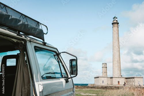 traveling europe by campervan, normandy, france photo