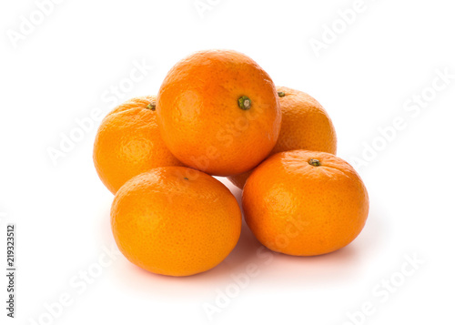 fresh tangerines isolated on white background