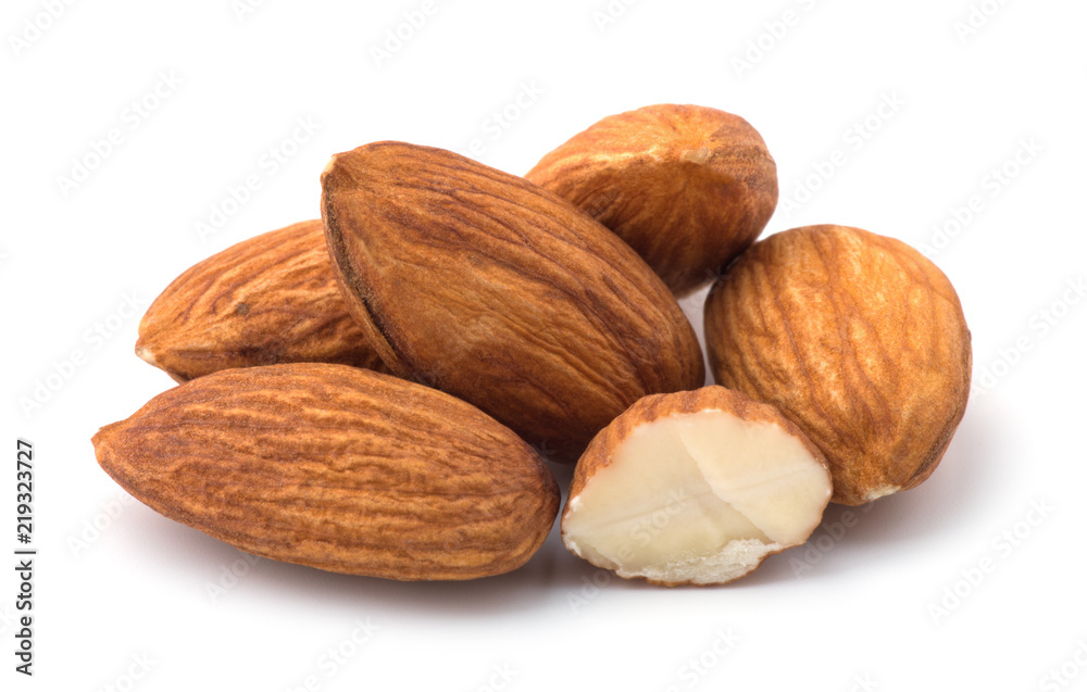 Almonds isolated on white background Almonds isolated on white background