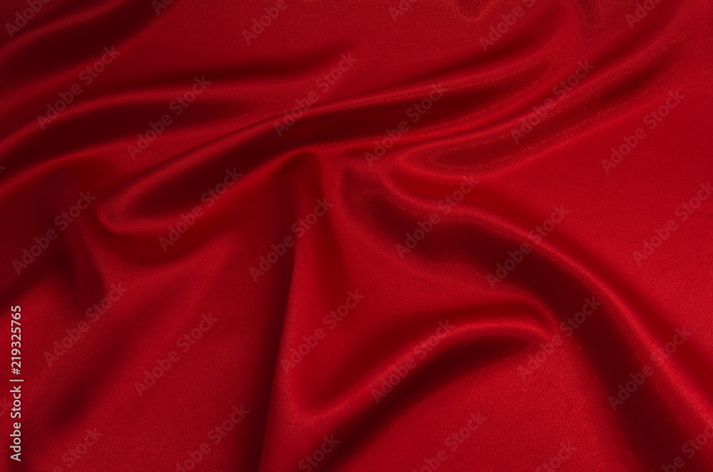 red satin or silk fabric as background