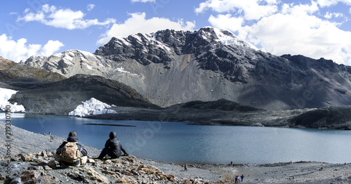 Laguna de Pastoruri nevado en Huaraz Peru photo