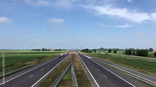 Highway between joure and Sneek in Friesland, The Netherlands photo