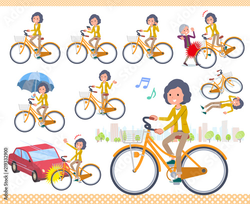 flat type Yellow jacket Middle women_city cycle