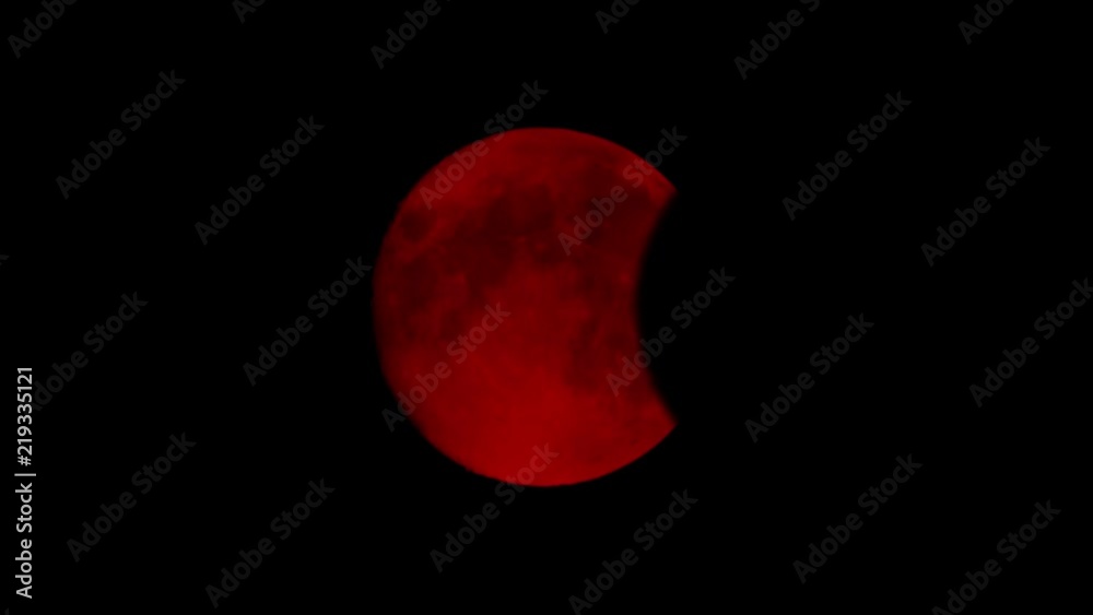 Eclipse Of Blood Red Moon Stock Video | Adobe Stock