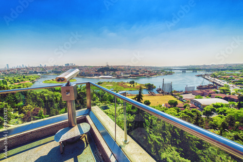 Fotografia Greatest panoramic view of Golden Horn from Pierre Loti hilltop