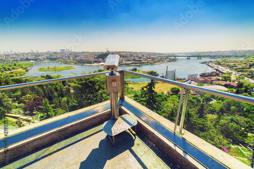 Greatest panoramic view of Golden Horn from Pierre Loti hilltop photo