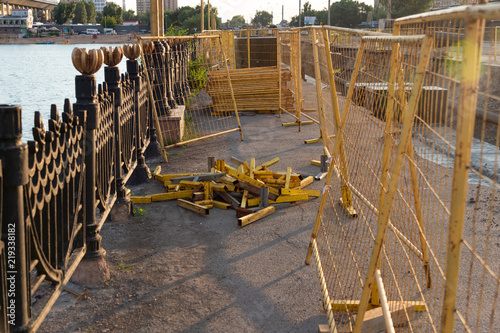 Kazakhstan, Almaty, Sairan 13.07.2018: A pipeline line is being built at the construction site. photo