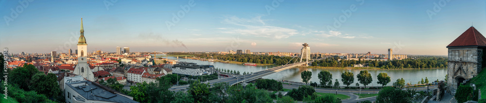 panorama of bratislava and the danube river panorama of bratislava and the danube river
