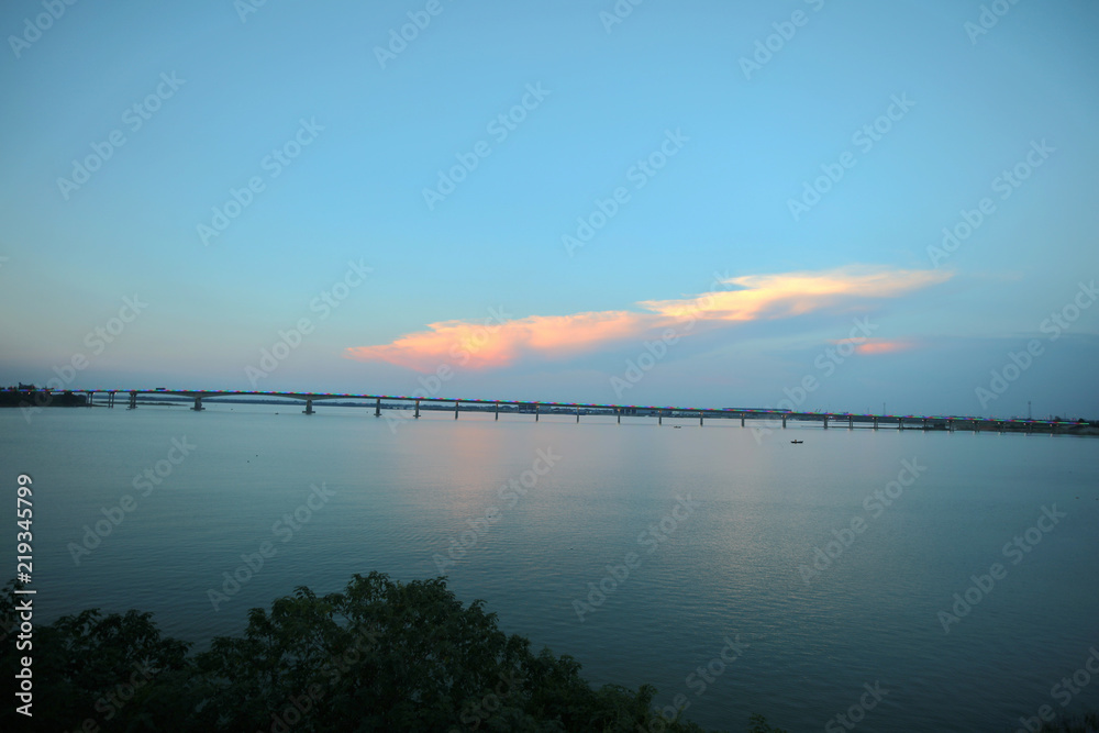  Dongting lake connects island bridge