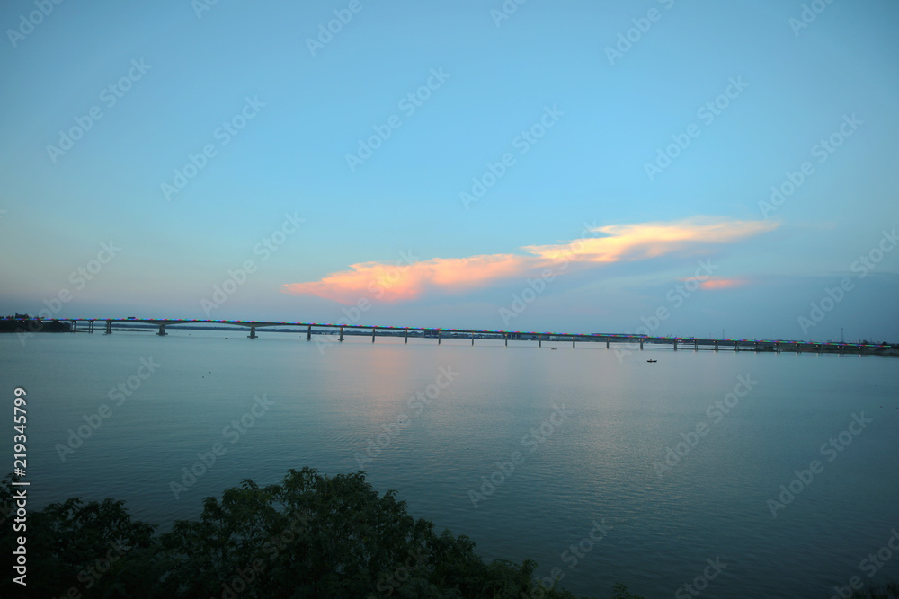 Fototapeta premium Dongting lake connects island bridge