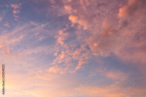 colorful dramatic sky with cloud at sunset © donikz