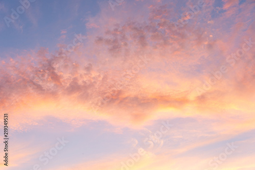 colorful dramatic sky with cloud at sunset © donikz