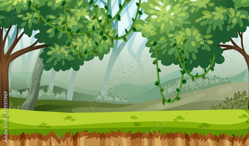 green woods landscape background