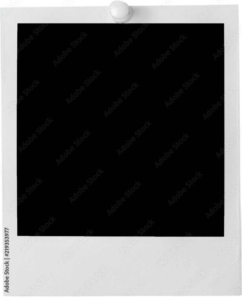 Blank Polaroid Frame with Pin - Isolated - obrazy, fototapety, plakaty 