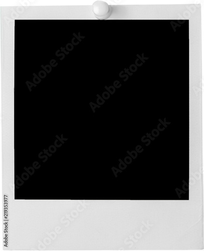 Blank Polaroid Frame with Pin - Isolated