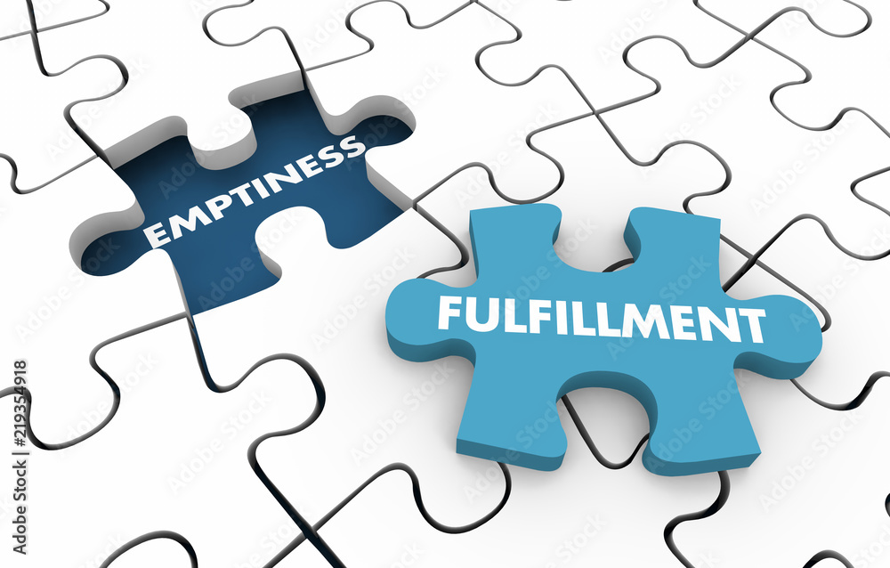 Emptiness Vs Fulfillment Purpose Reason Value Puzzle 3d Illustration Emptiness Vs Fulfillment Purpose Reason Value Puzzle 3d Illustration