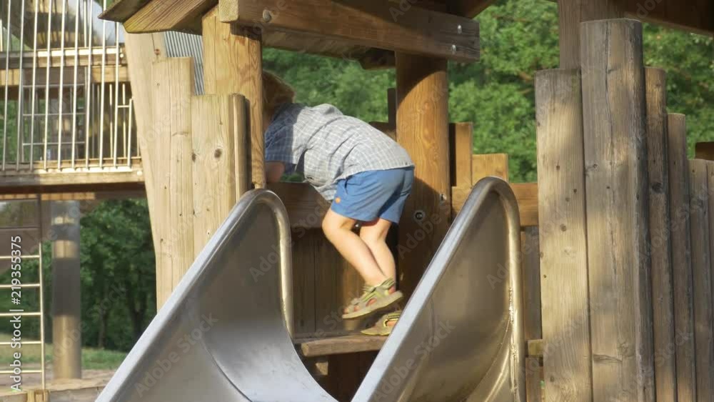 Little Boy On Playground Little Boy On Playground