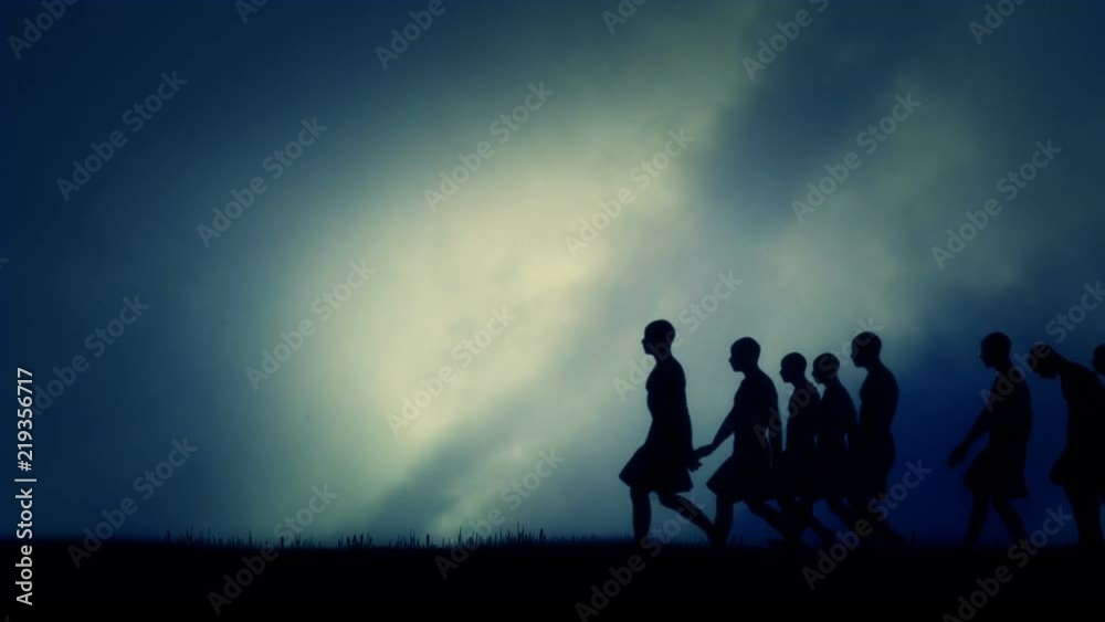Group of Men Migrating in Ancient Civilization Group of Men Migrating in Ancient Civilization
