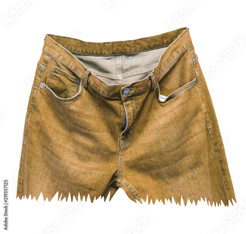 men's jeans shorts isolated on white background