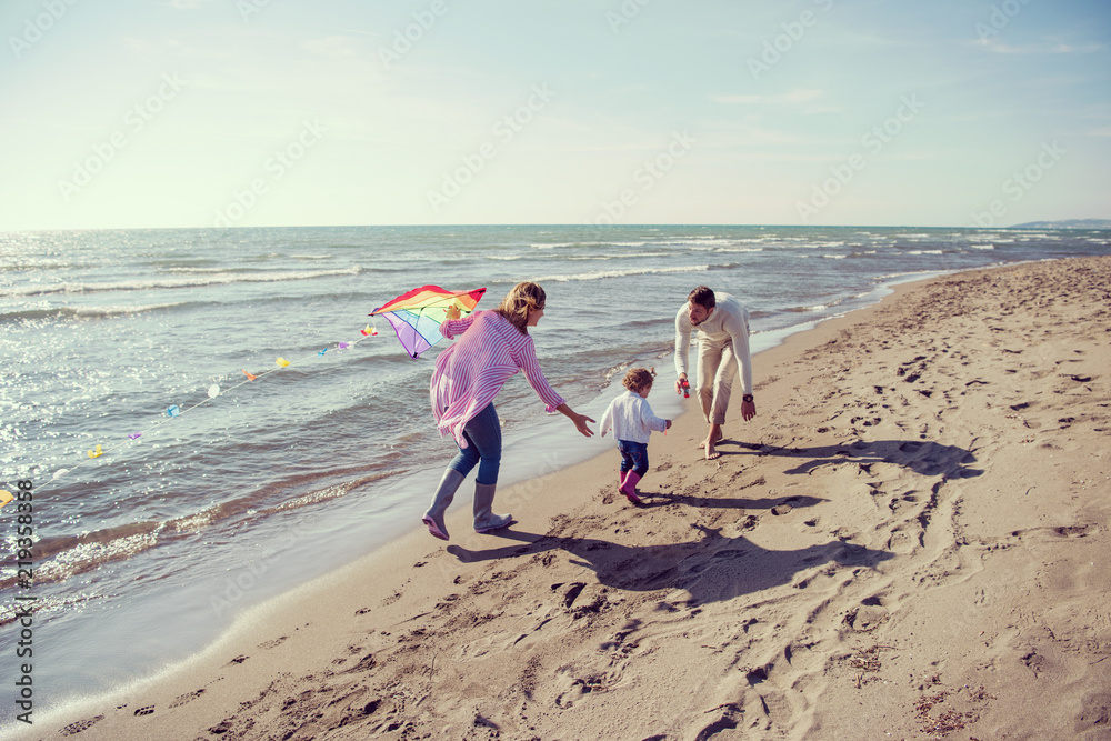 happy family enjoying vecation during autumn day happy family enjoying vecation during autumn day